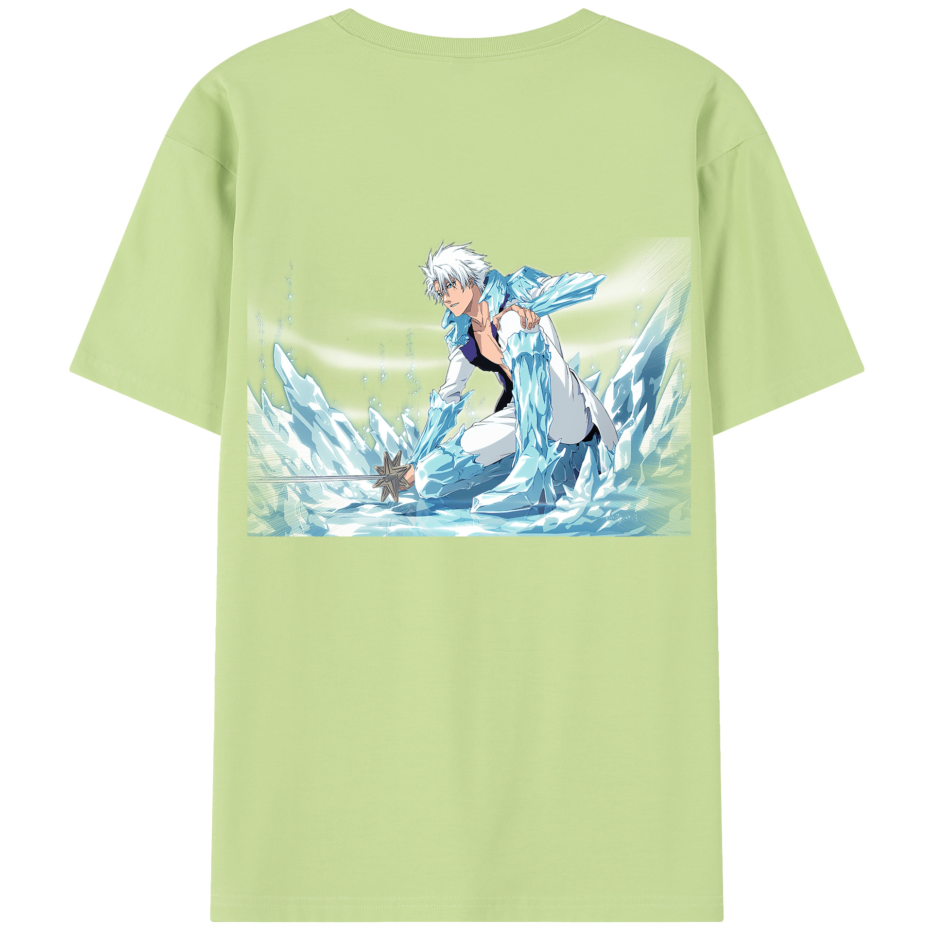 （画像用） ブリーチ 日番谷冬獅郎（ひつがや とうしろう） BLEACH Hitsugaya Toushirou 綿100％半袖Tシャツ（背面プリント）